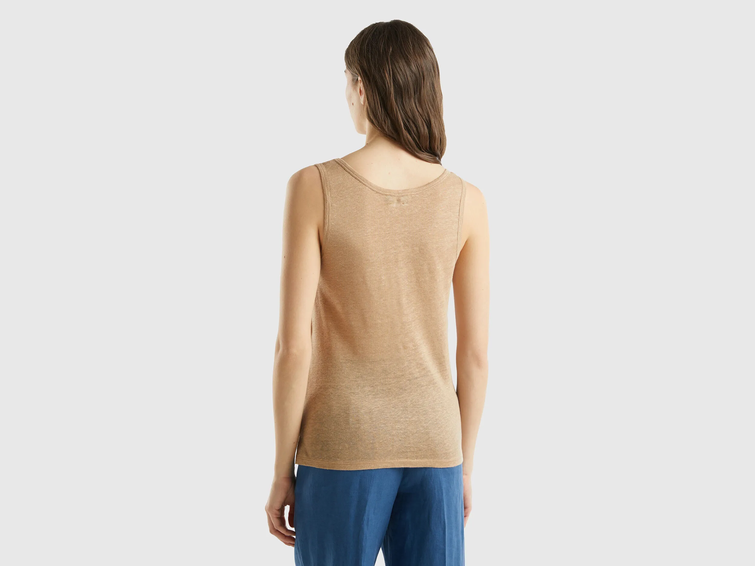 Camiseta de tirantes de lino puro