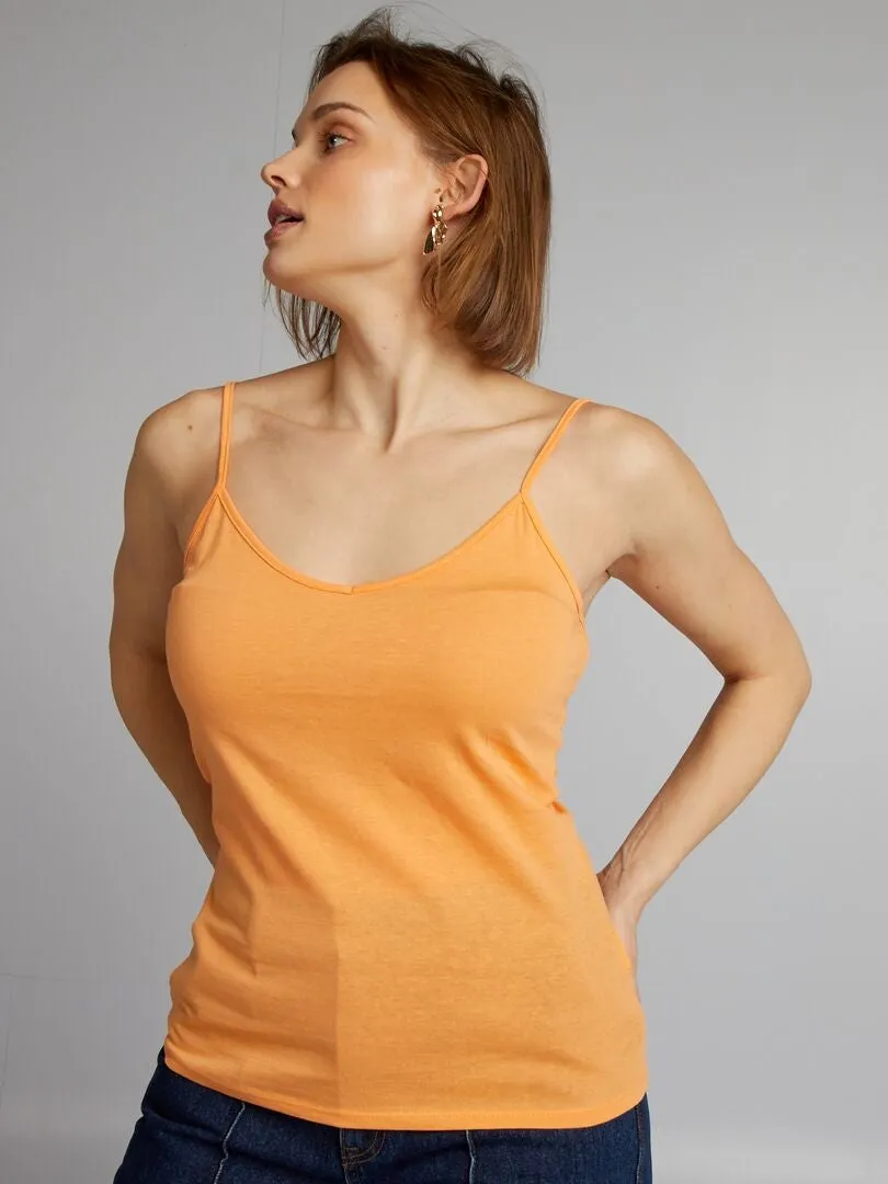 CAMISETA DE TIRANTES FINOS  NARANJA