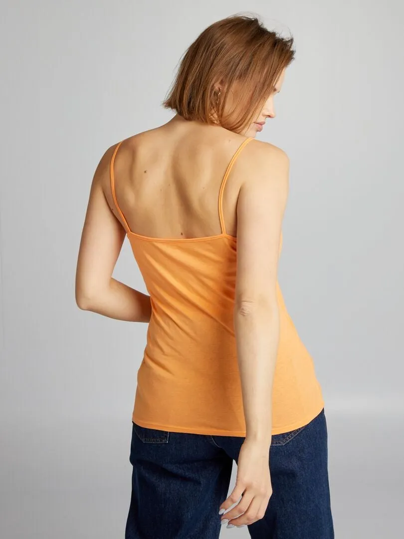 CAMISETA DE TIRANTES FINOS  NARANJA