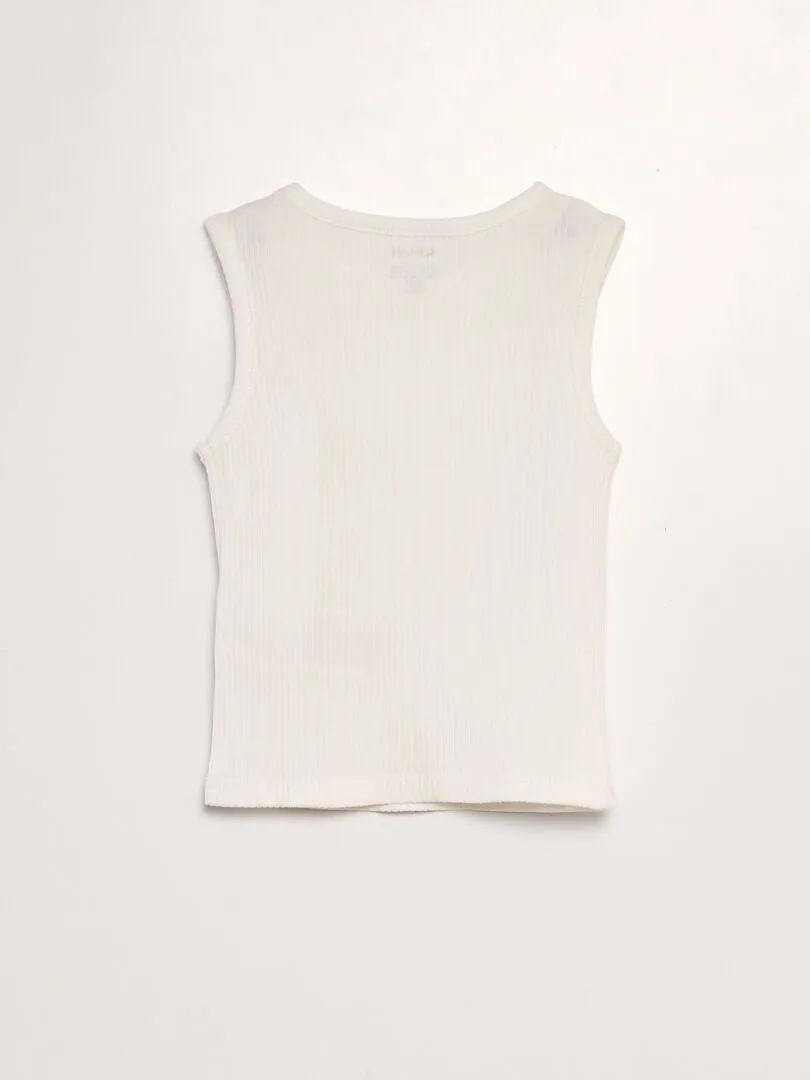 CAMISETA DE TIRANTES LISA DE CANALé  BLANCO