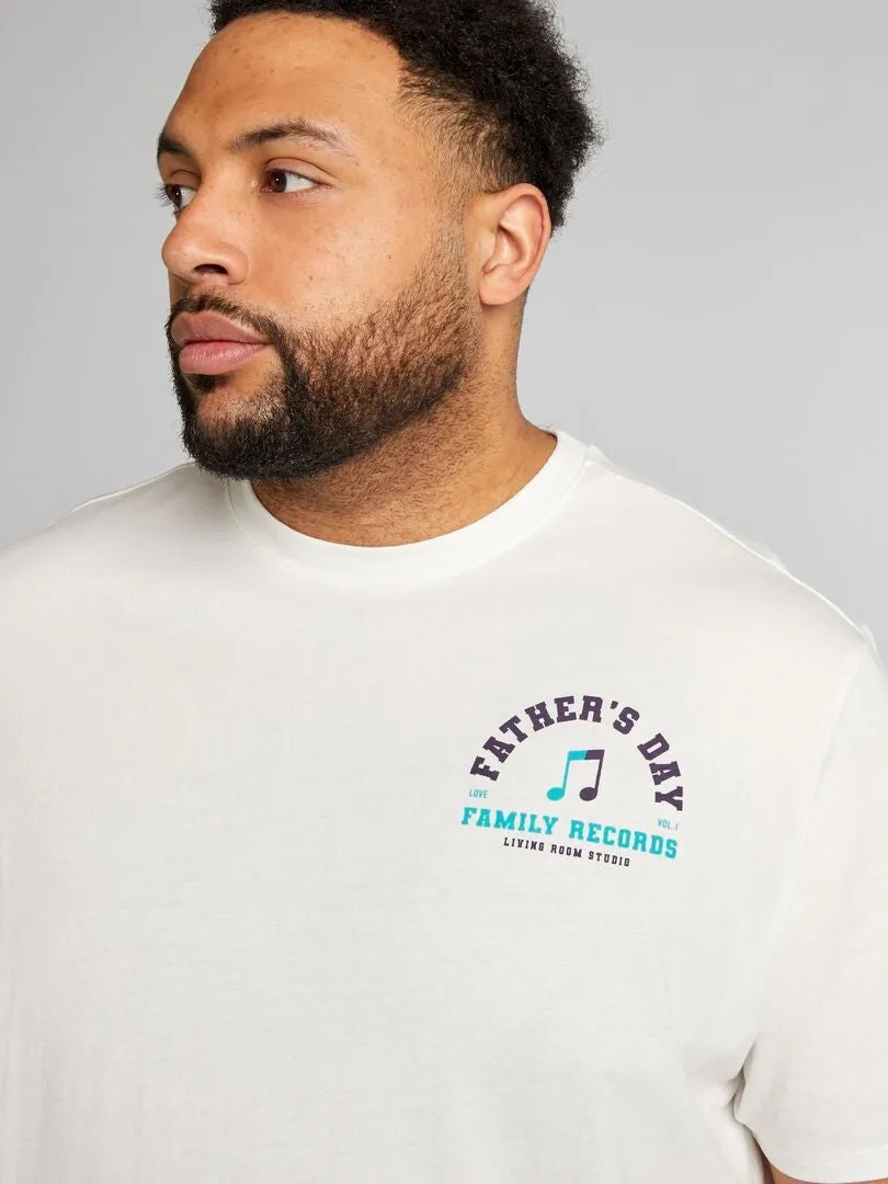 CAMISETA ESTAMPADA DE MANGA CORTA  BLANCO