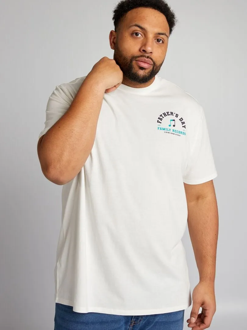 CAMISETA ESTAMPADA DE MANGA CORTA  BLANCO