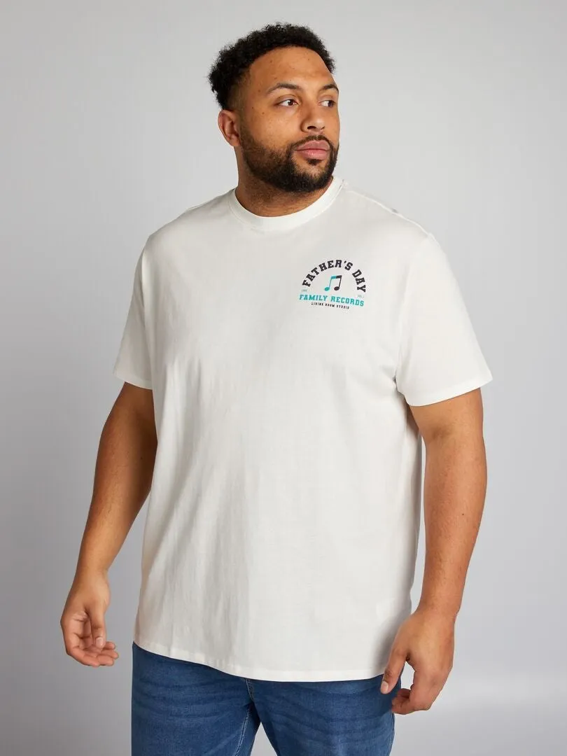 CAMISETA ESTAMPADA DE MANGA CORTA  BLANCO