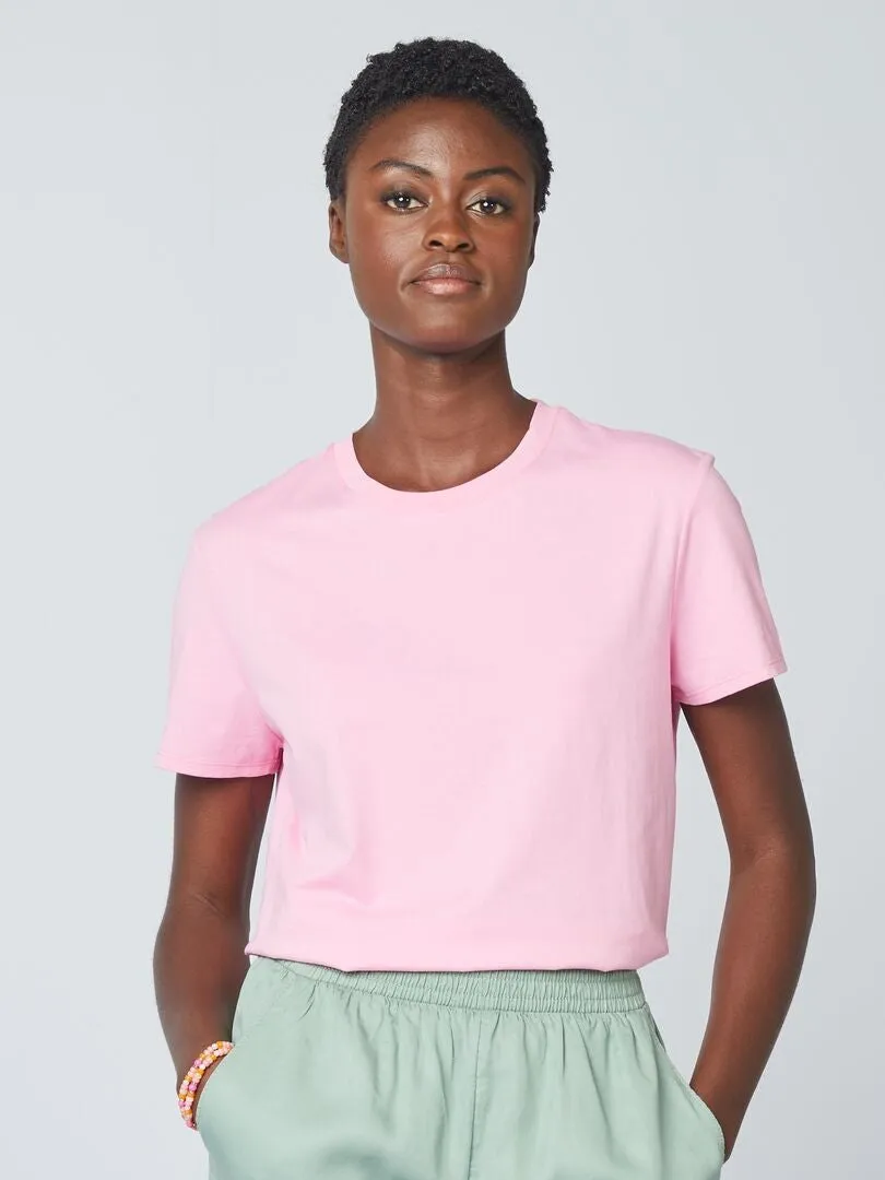 CAMISETA LISA DE PUNTO  ROSA
