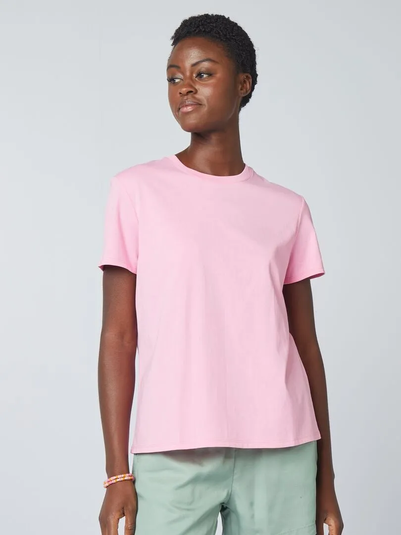 CAMISETA LISA DE PUNTO  ROSA