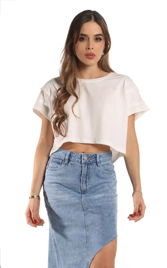Camiseta Marfil Prenses En Mangas
