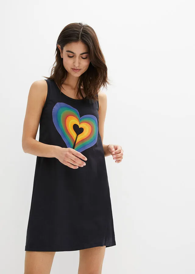 Camisón del orgullo con espalda cruzada Negro