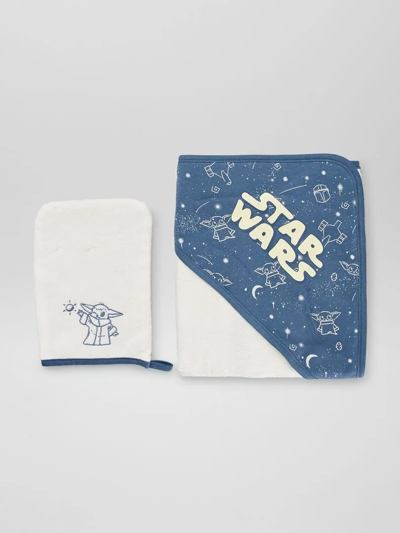 CAPA DE BAñO + MANOPLA 'STAR WARS'  AZUL