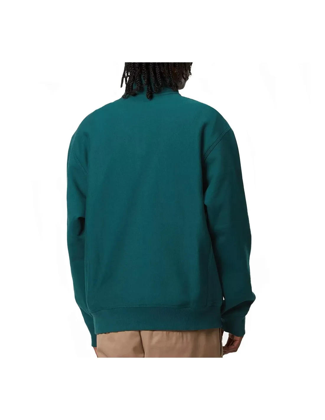 CARHARTT WIP HALF ZIP AMERICAN SCRIPT SWEAT MALACHITE