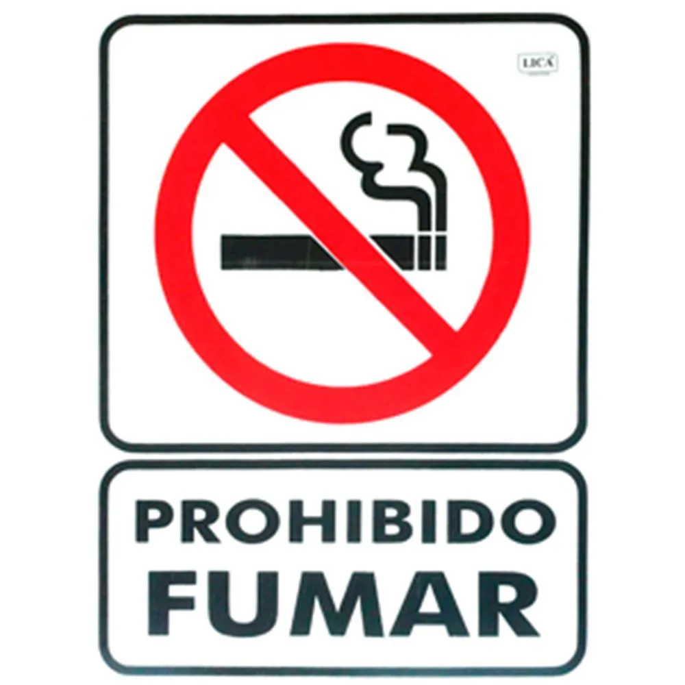 Cartel Prohibido fumar LICA