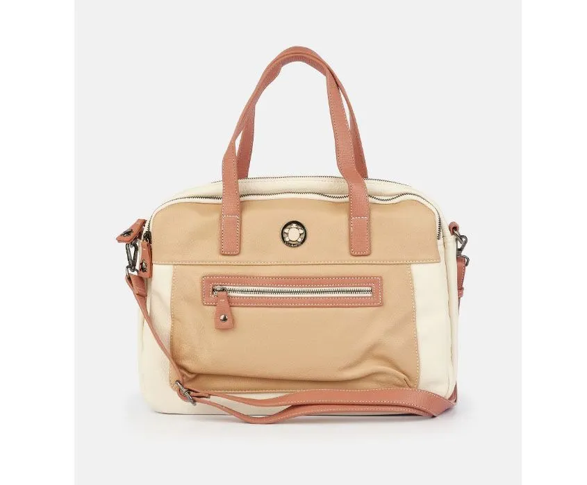 Cartera portadocumentos mujer CAMINATTA serie Mali beige