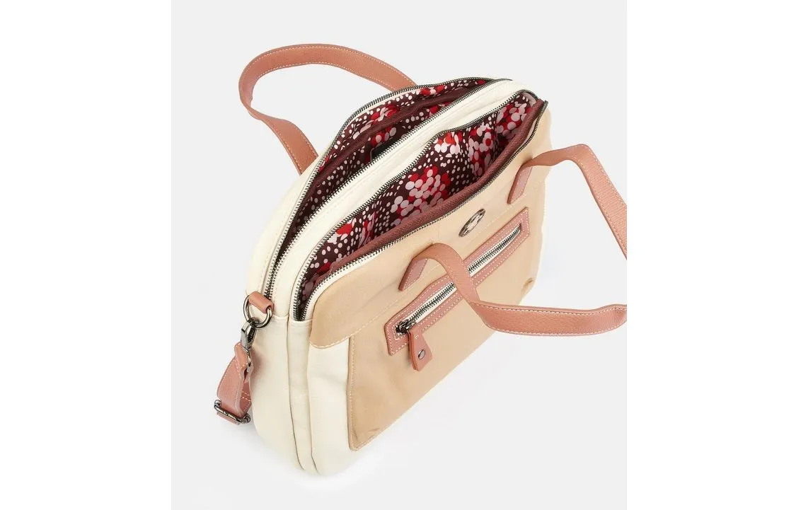 Cartera portadocumentos mujer CAMINATTA serie Mali beige