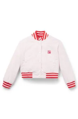 Cazadora bomber para niños con detalles de logo bordados