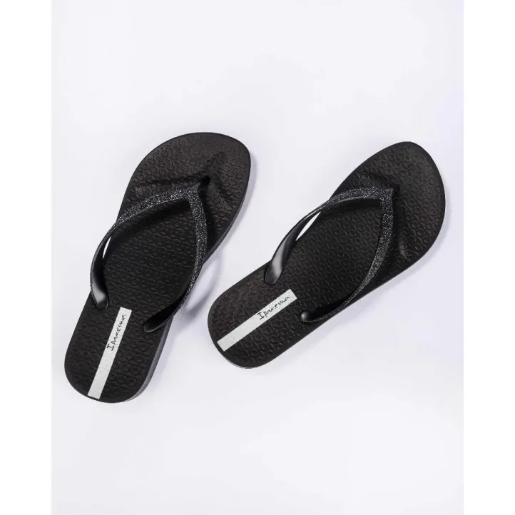 CHANCLAS DE MUJER IPANEMA MESH CHIC PLAT FEM BLACK/GLITTER BLACK