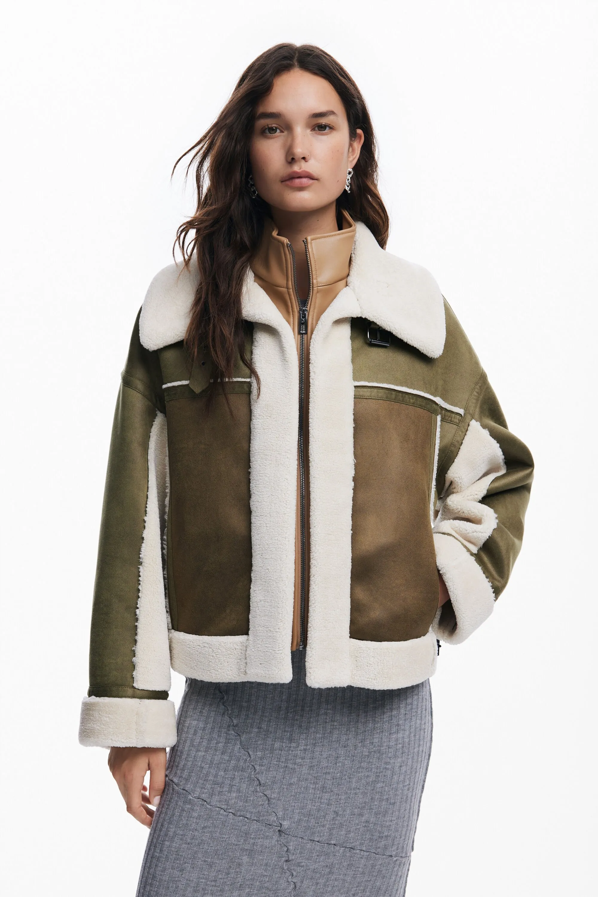Chaqueta biker borrego