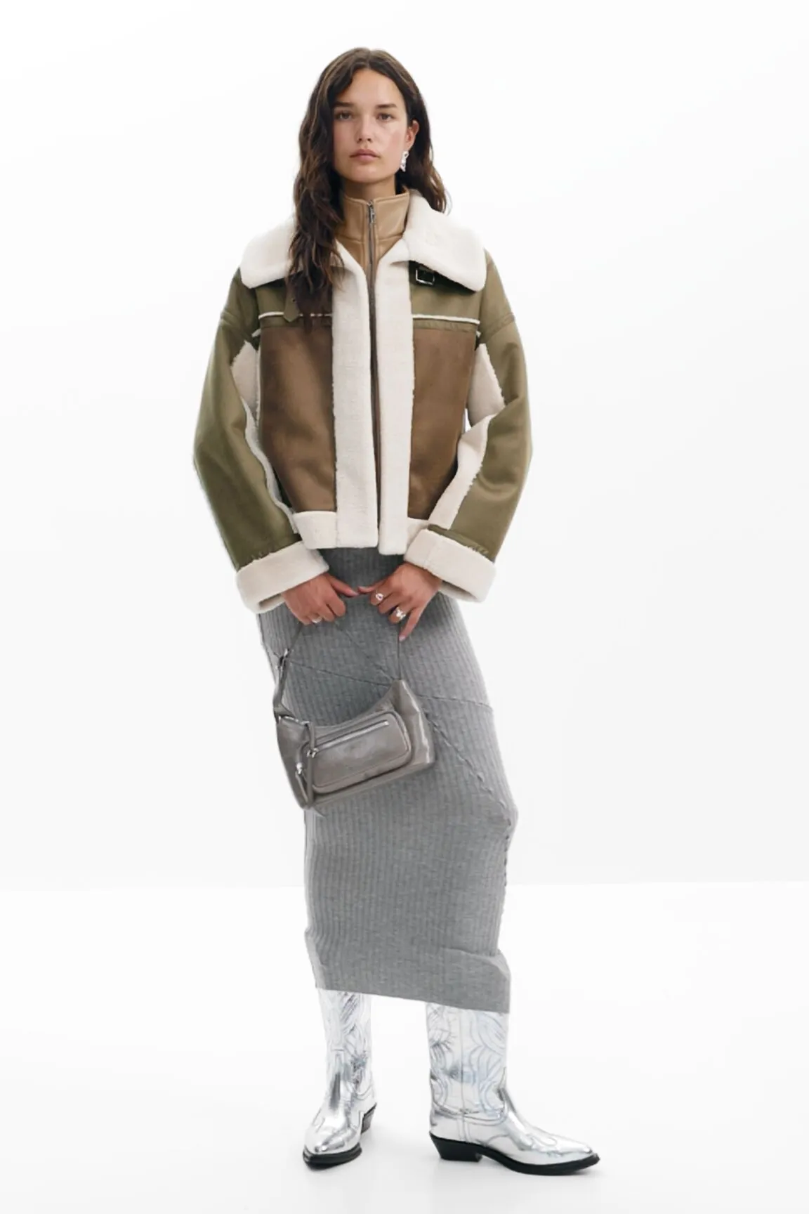 Chaqueta biker borrego