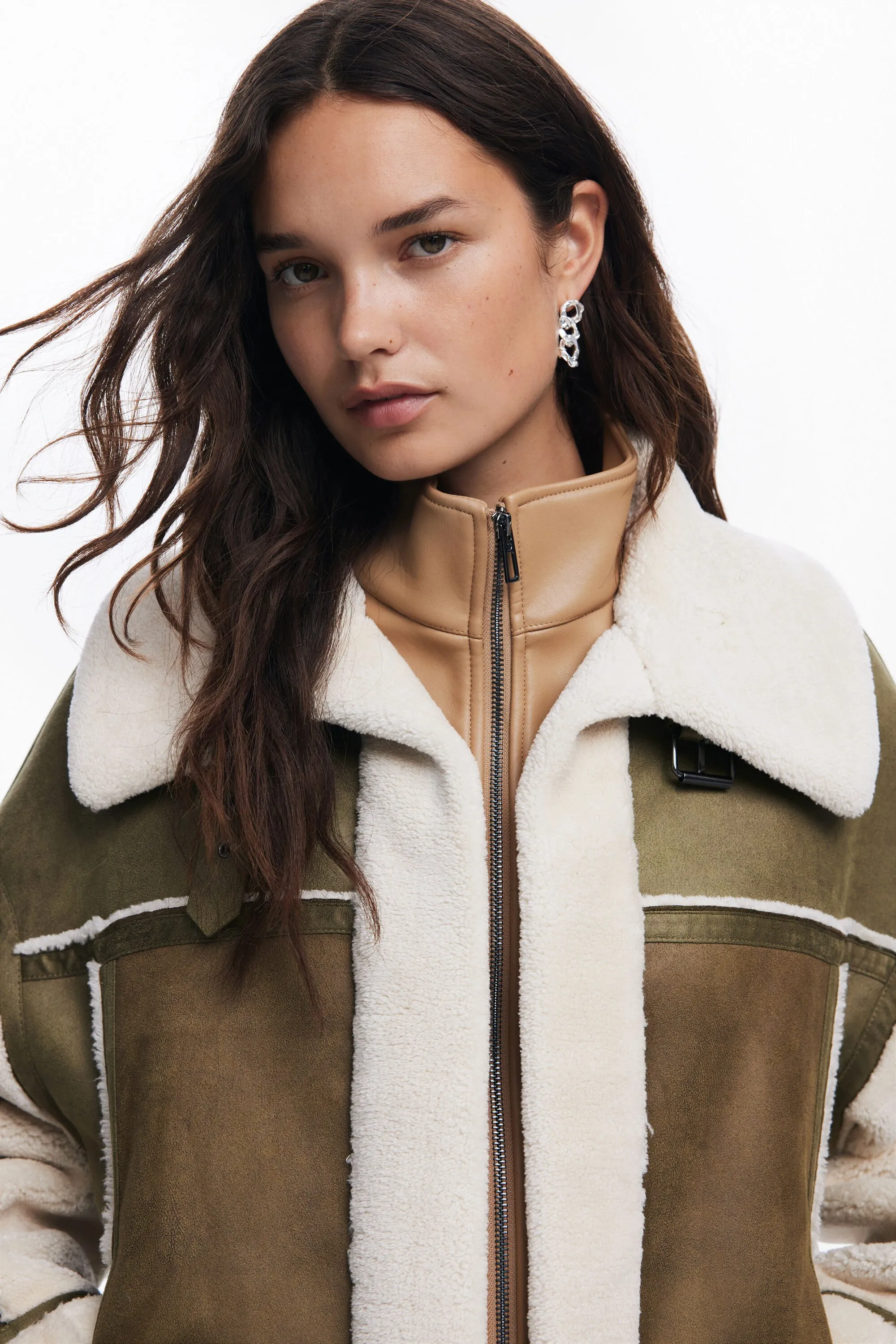 Chaqueta biker borrego