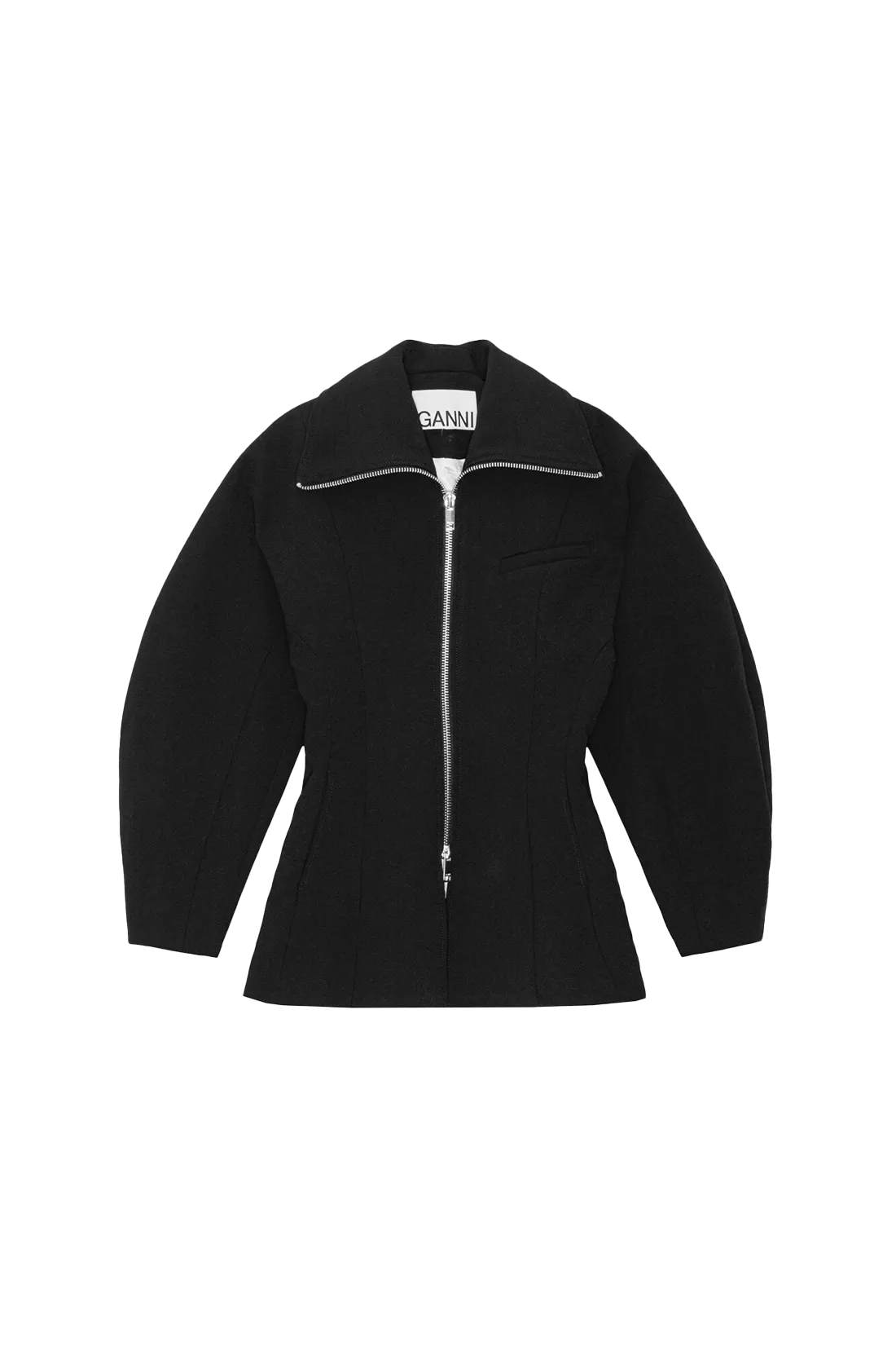 Chaqueta Bonded Crepe Curve Sleeve Ganni