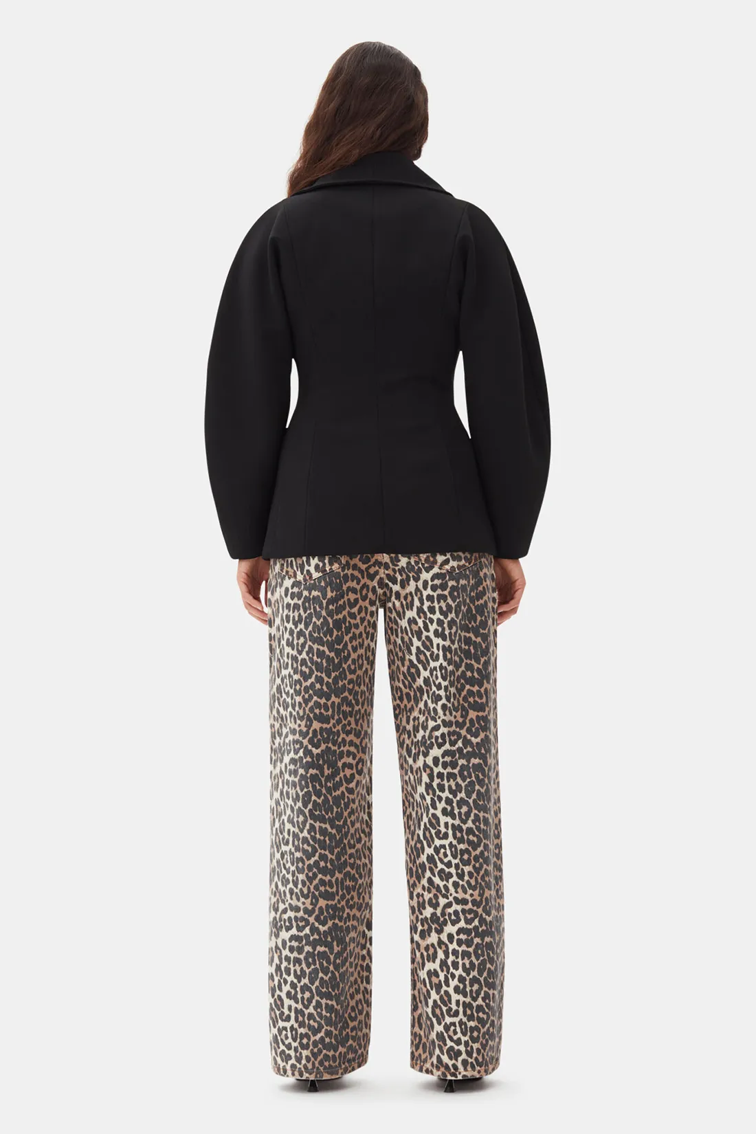 Chaqueta Bonded Crepe Curve Sleeve Ganni