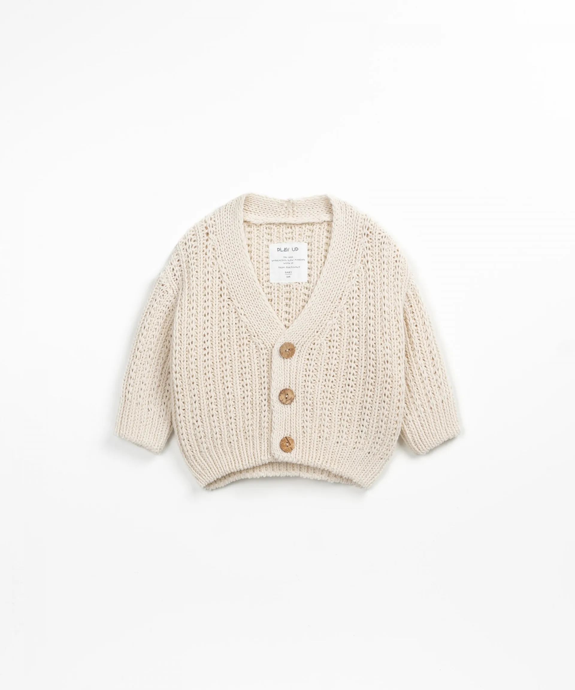 Chaqueta de punto tejido con cuello de pico | Textile Art