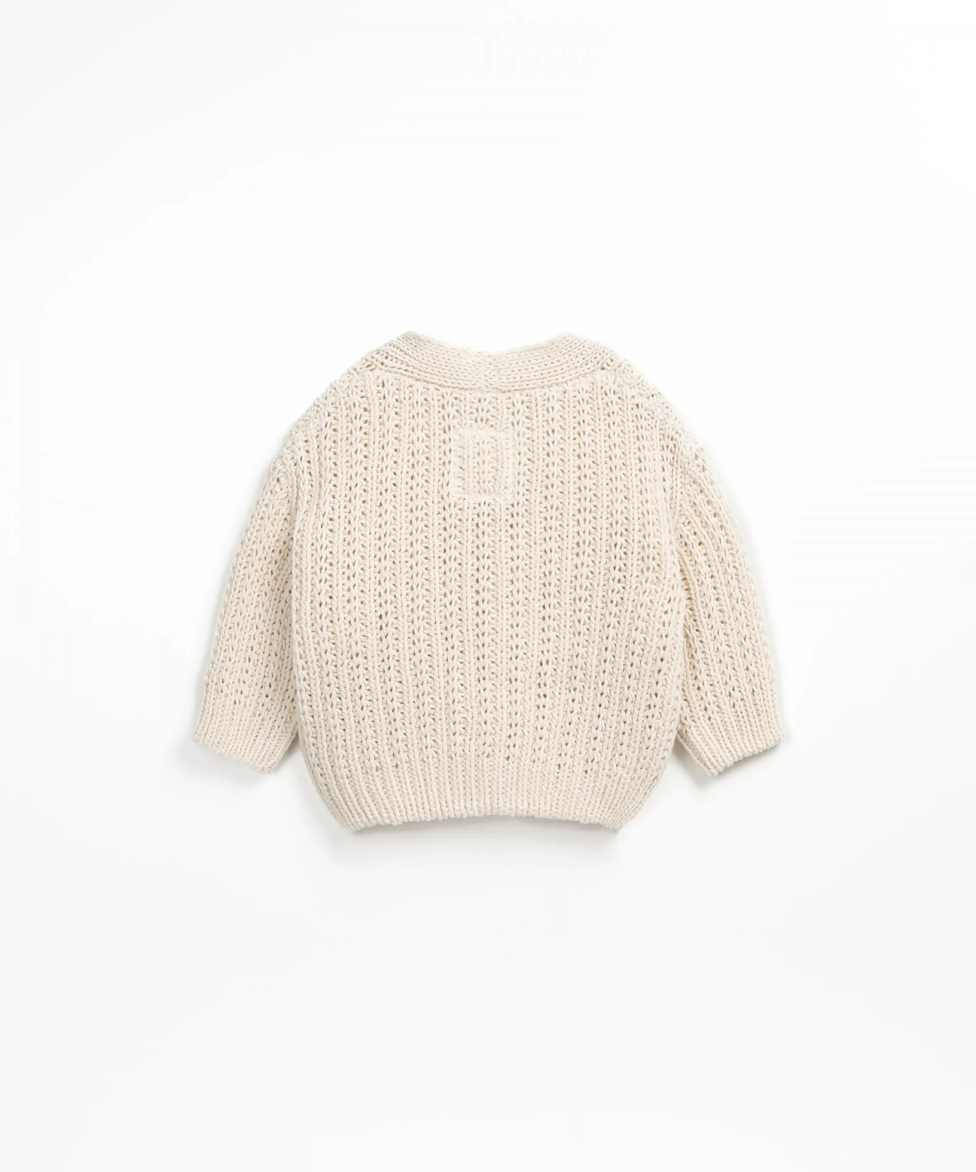 Chaqueta de punto tejido con cuello de pico | Textile Art