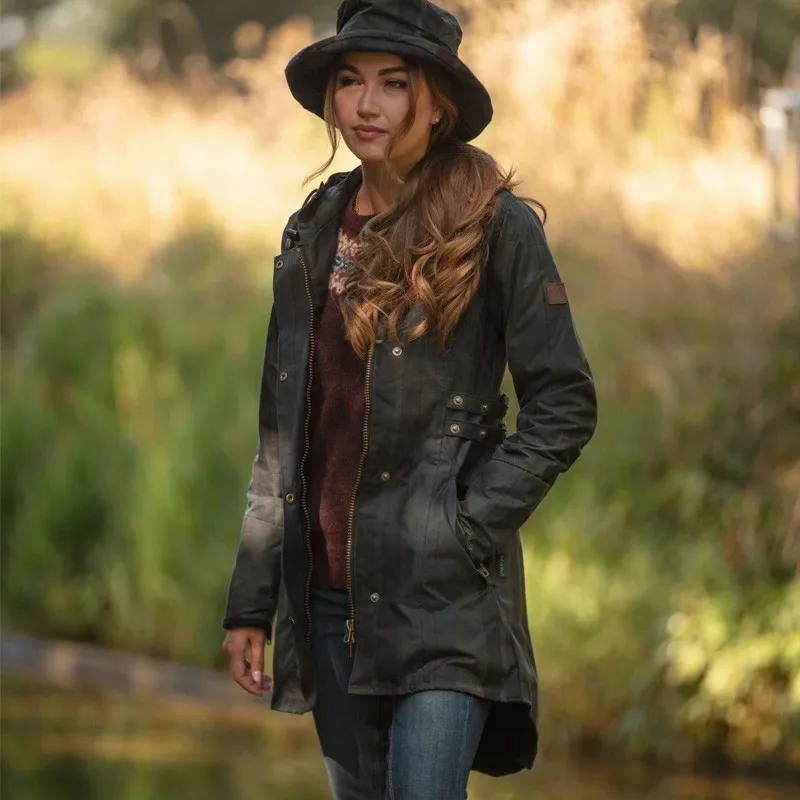 Chaqueta encerada Oxford Blue Tartan Katrina Dundee