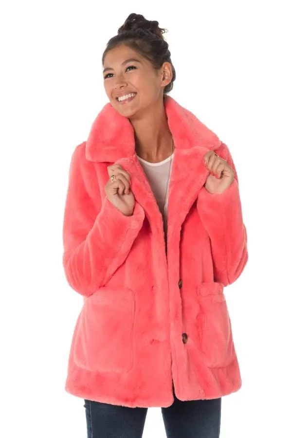 Chaqueta Mujeres Oakwood Ring Teddy Fur Corail 631