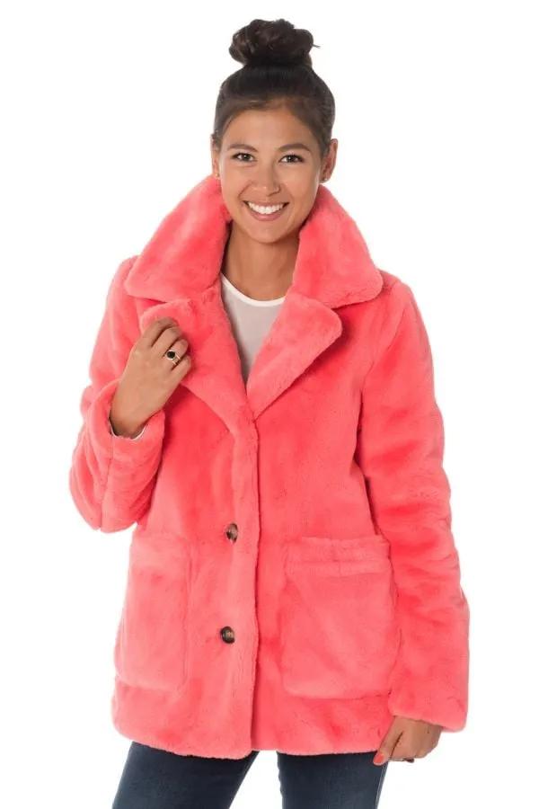 Chaqueta Mujeres Oakwood Ring Teddy Fur Corail 631
