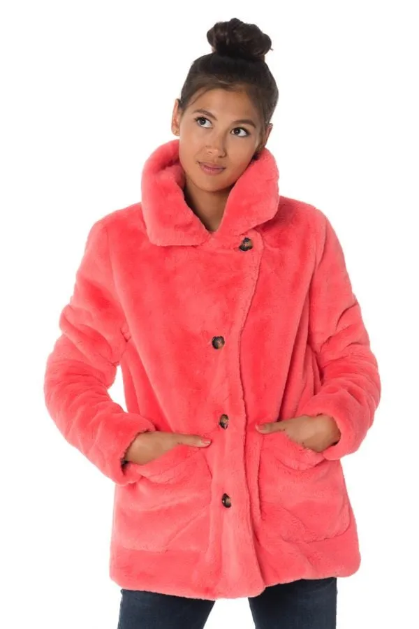 Chaqueta Mujeres Oakwood Ring Teddy Fur Corail 631