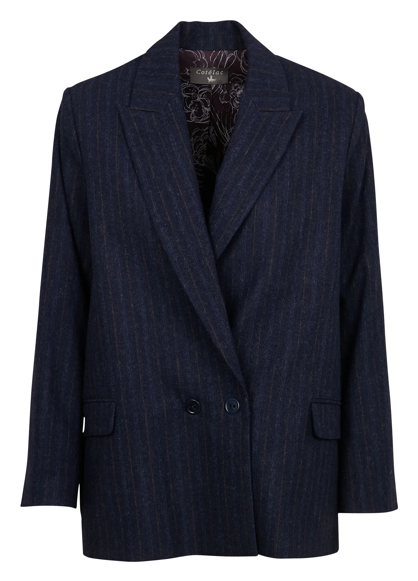 Chaqueta sastre oversize de mezcla de lana en azul