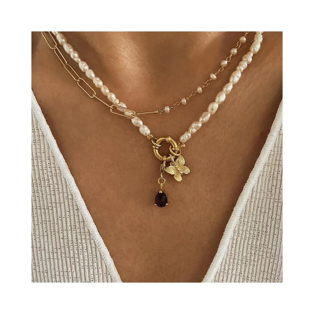 Collar Ibiza Perlas Oro