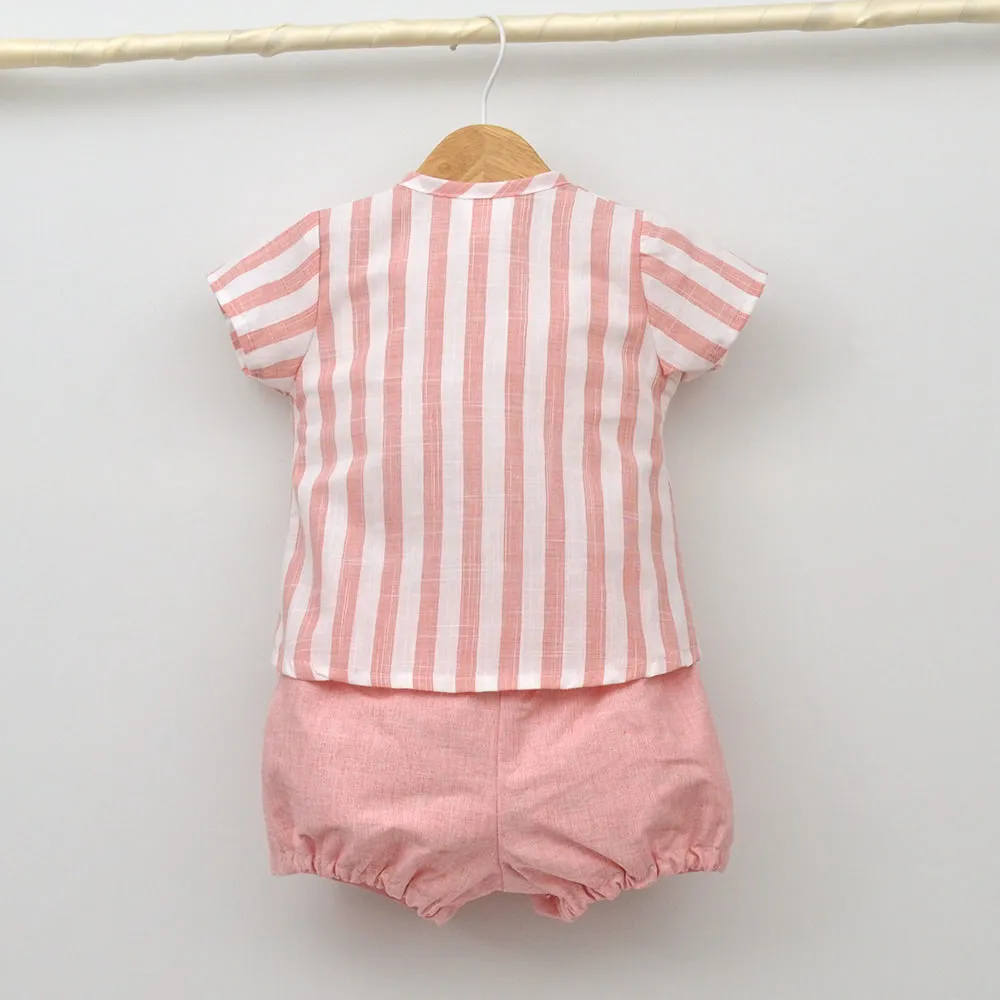 Conjunto bebé Lisboa con pololo y camisa cuello Mao