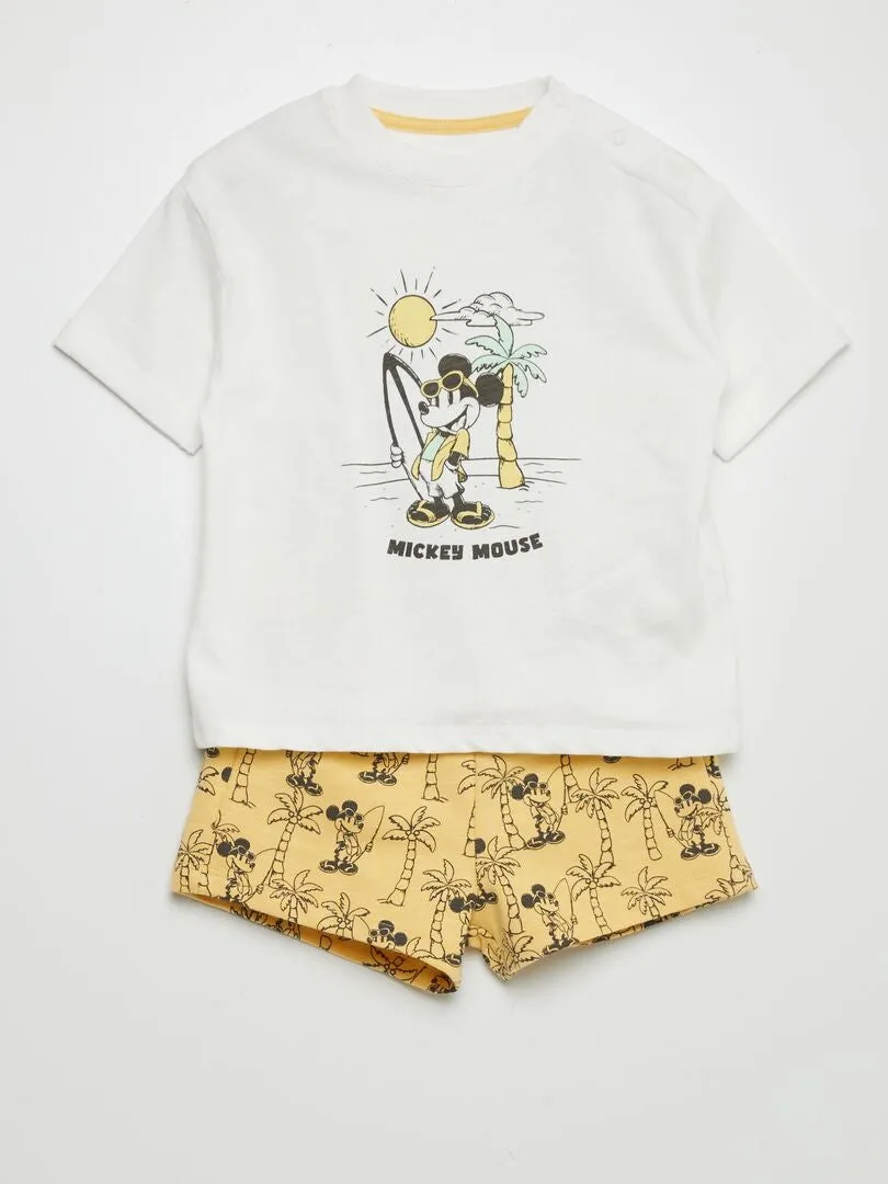 CONJUNTO DE CAMISETA + SHORT 'DISNEY'  2 PIEZAS  BLANCO