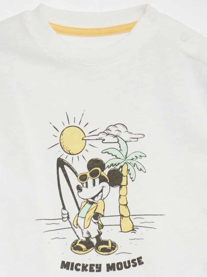 CONJUNTO DE CAMISETA + SHORT 'DISNEY'  2 PIEZAS  BLANCO