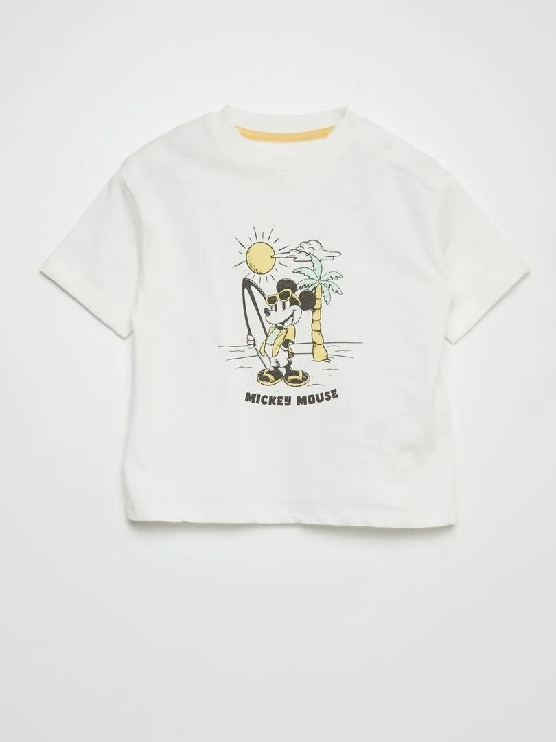 CONJUNTO DE CAMISETA + SHORT 'DISNEY'  2 PIEZAS  BLANCO