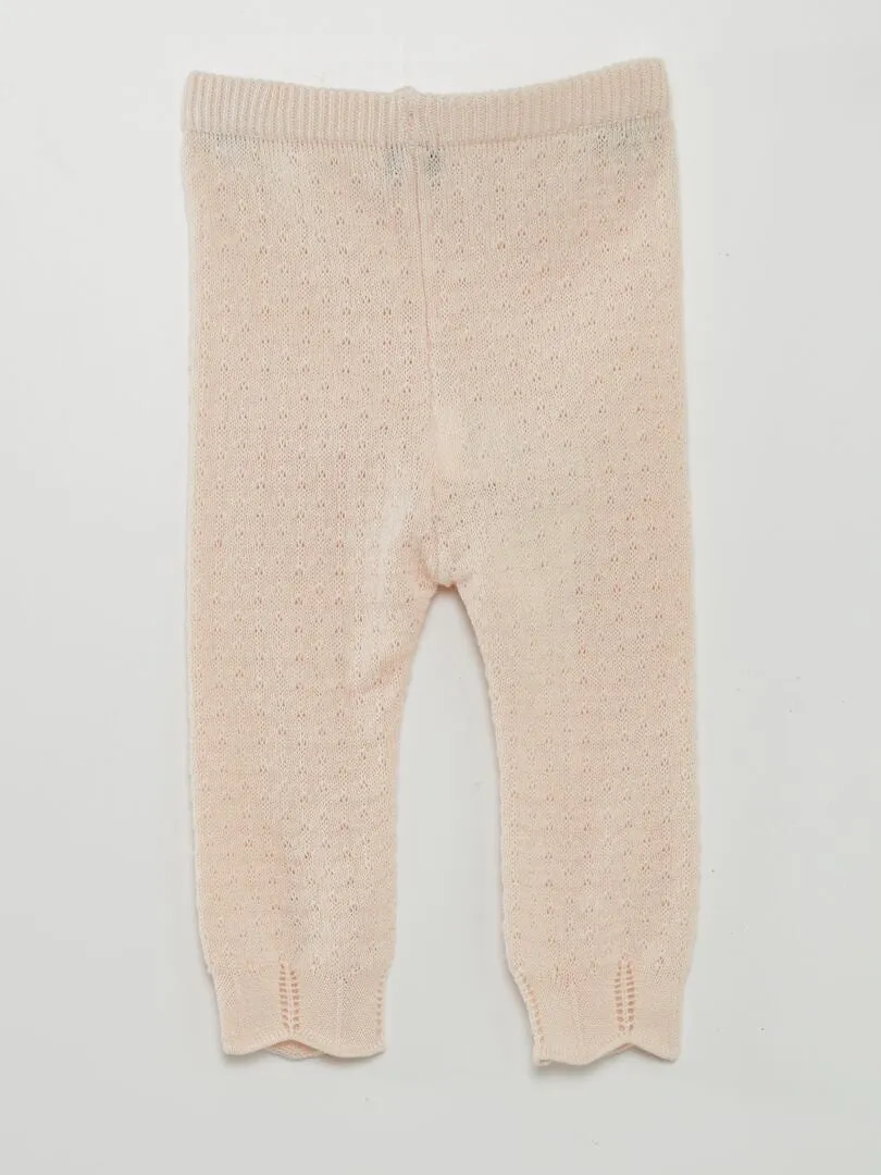 CONJUNTO DE LEGGING DE PUNTO TRICOTADO + CALCETINES  ROSA