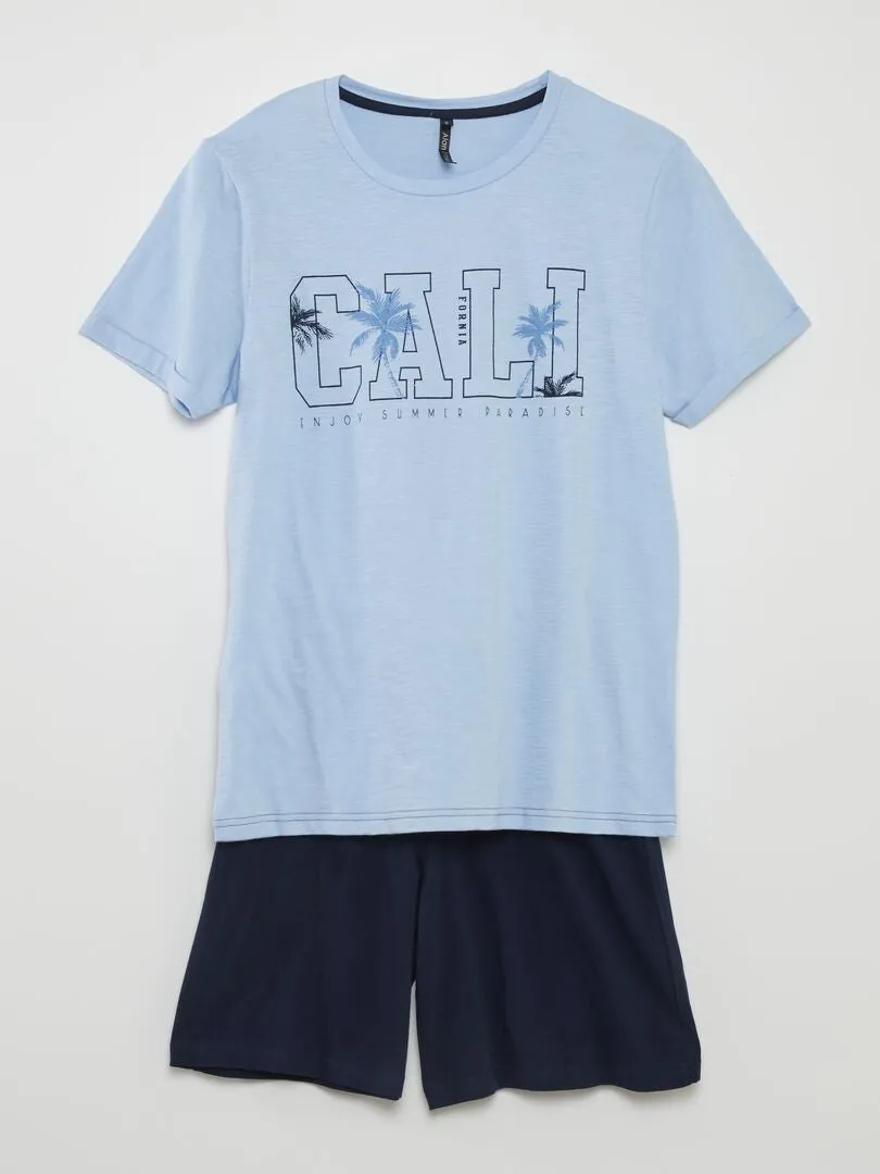 CONJUNTO DE PIJAMA  2 PIEZAS  AZUL