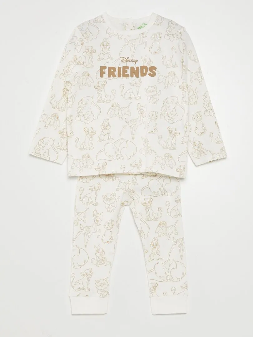 CONJUNTO DE PIJAMA CON CAMISETA + PANTALóN 'DISNEY'  2 PIEZAS  BLANCO