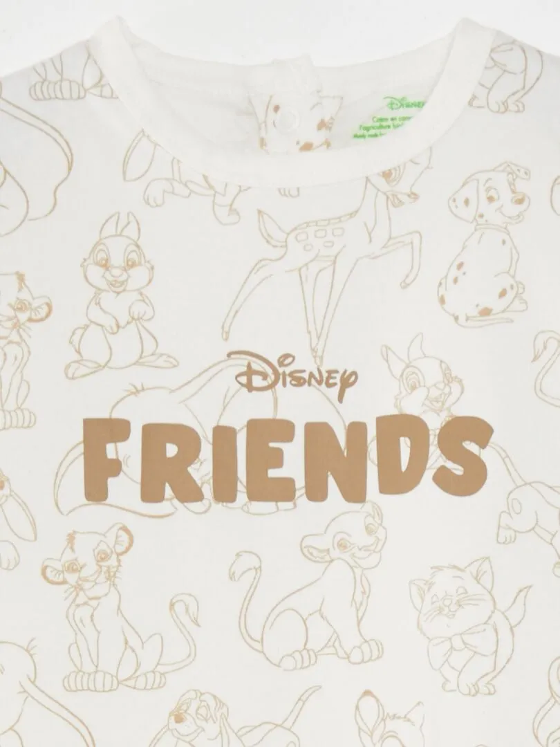 CONJUNTO DE PIJAMA CON CAMISETA + PANTALóN 'DISNEY'  2 PIEZAS  BLANCO