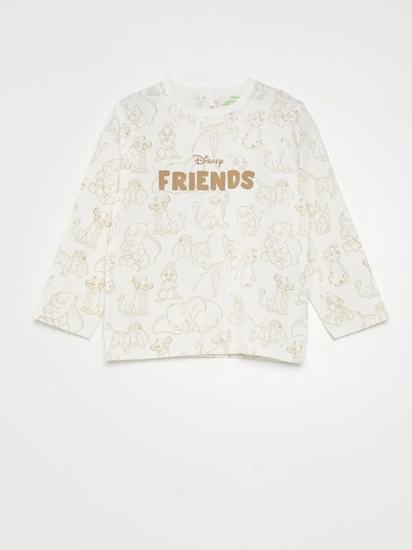 CONJUNTO DE PIJAMA CON CAMISETA + PANTALóN 'DISNEY'  2 PIEZAS  BLANCO
