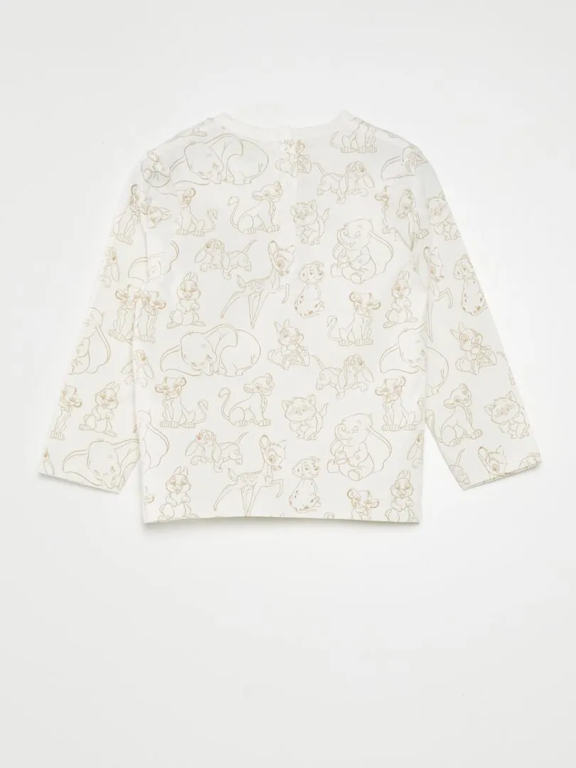 CONJUNTO DE PIJAMA CON CAMISETA + PANTALóN 'DISNEY'  2 PIEZAS  BLANCO