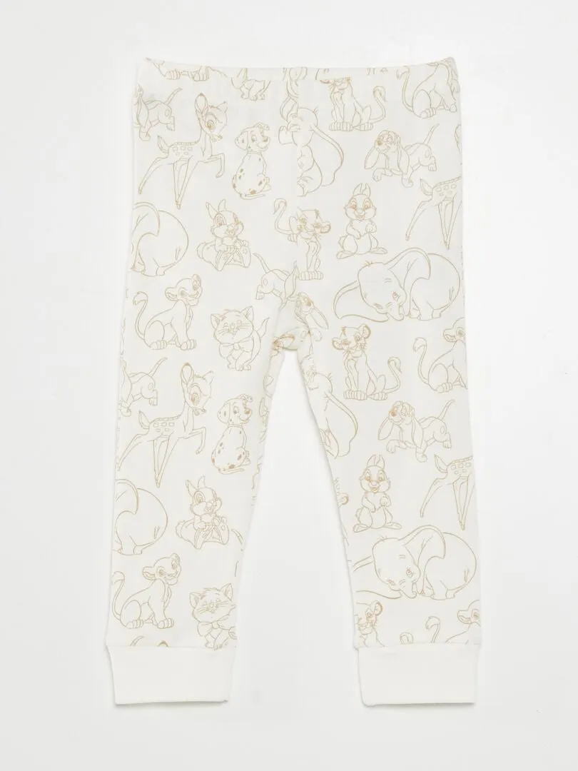 CONJUNTO DE PIJAMA CON CAMISETA + PANTALóN 'DISNEY'  2 PIEZAS  BLANCO