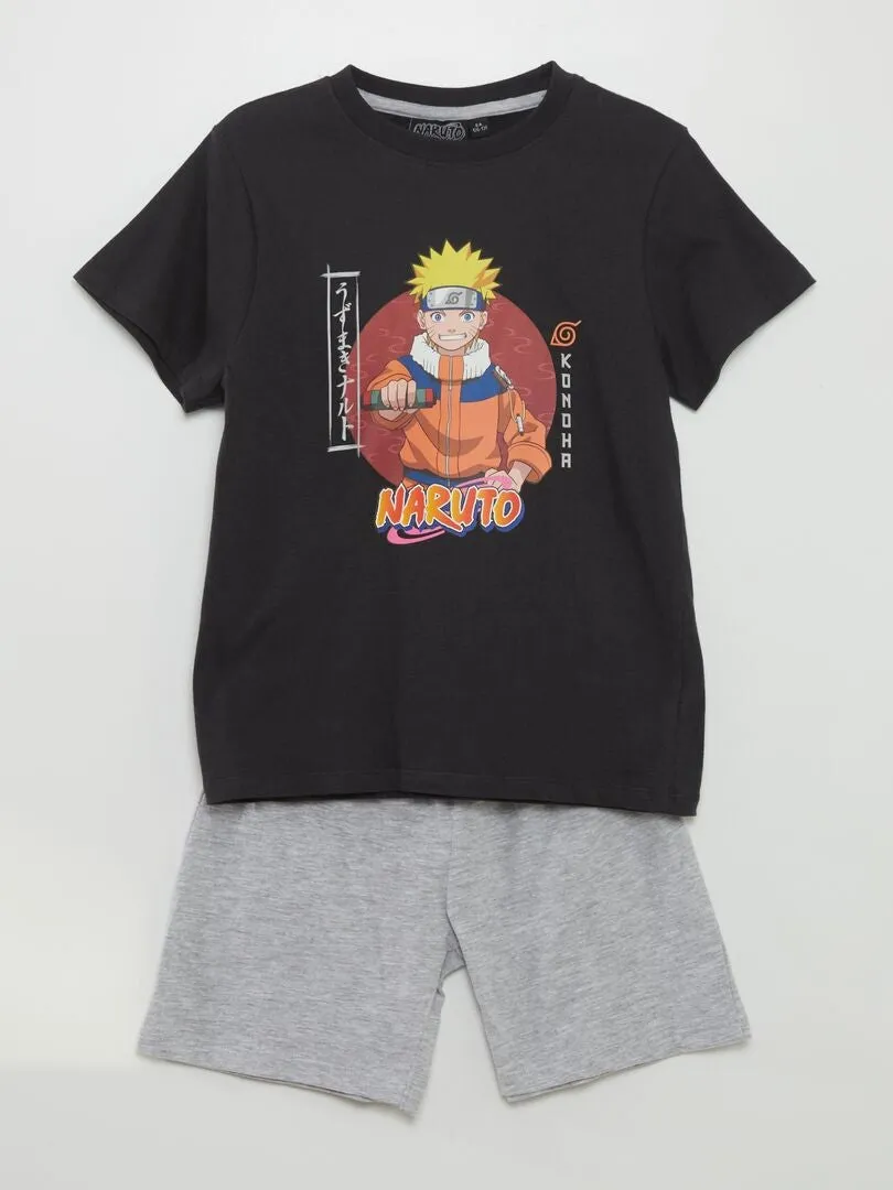 CONJUNTO DE PIJAMA CORTO 'NARUTO'  2 PIEZAS  NEGRO