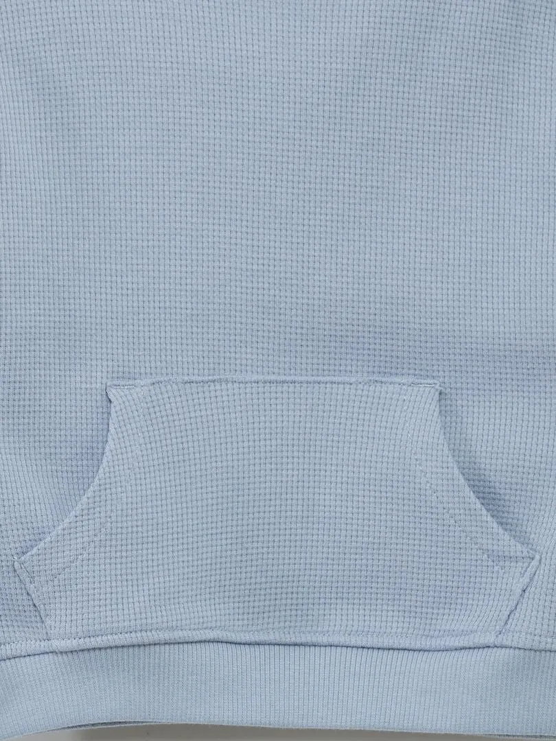 CONJUNTO DE SUDADERA + PANTALóN DE NIDO DE ABEJA  2 PIEZAS  AZUL