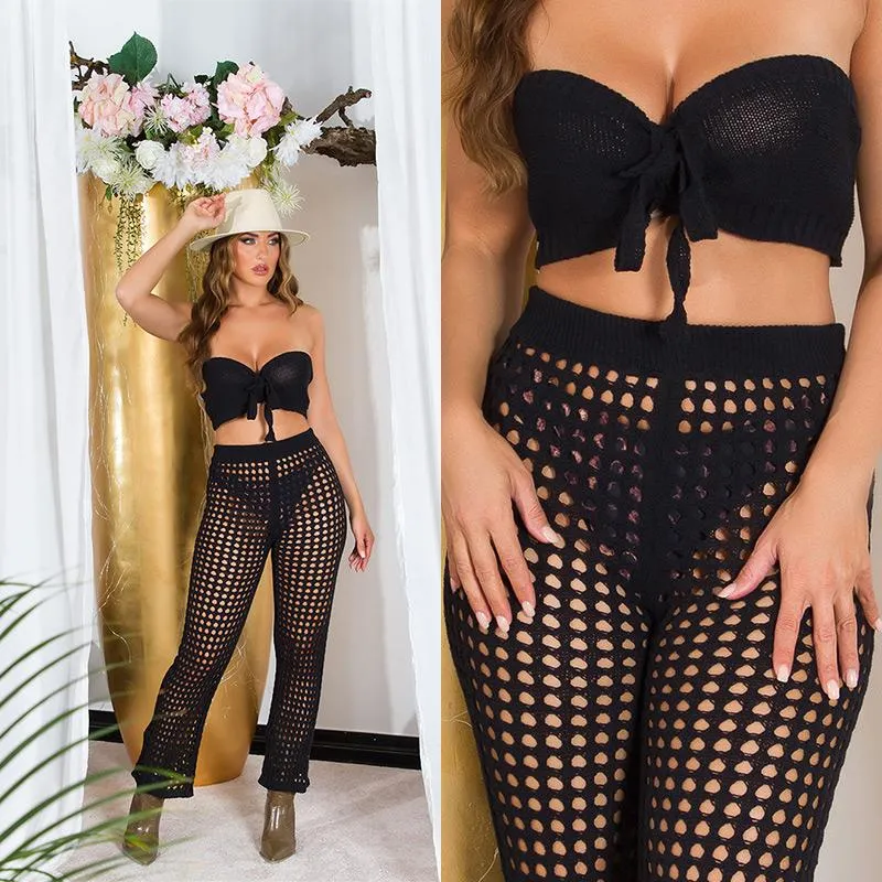 Conjunto de verano Crochet negro