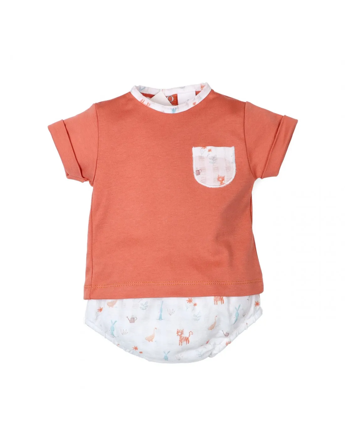 Conjunto dos piezas para bebé niño algodón Fauna de Popys