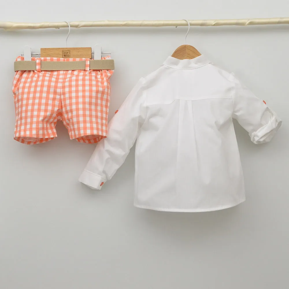 Conjunto Nio Cerdea con camisa y pantalón con cinturón