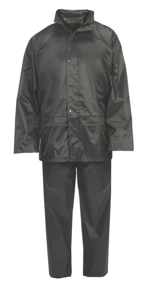 Conjunto para lluvia de 2 piezas con capucha, verde, talla XL (pecho 56