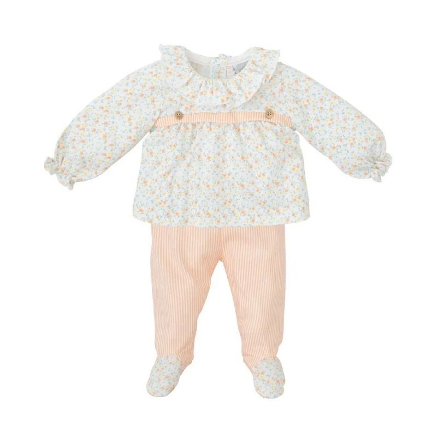 Conjunto para niña flores y rayas Colección Azahar