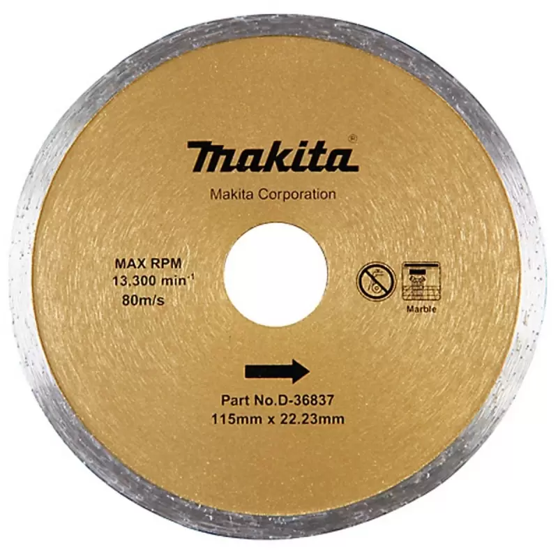 DISCO DIAMANTADO BORDE CONTINUO 115 X 22.23 X 17 MM MAKITA D36837